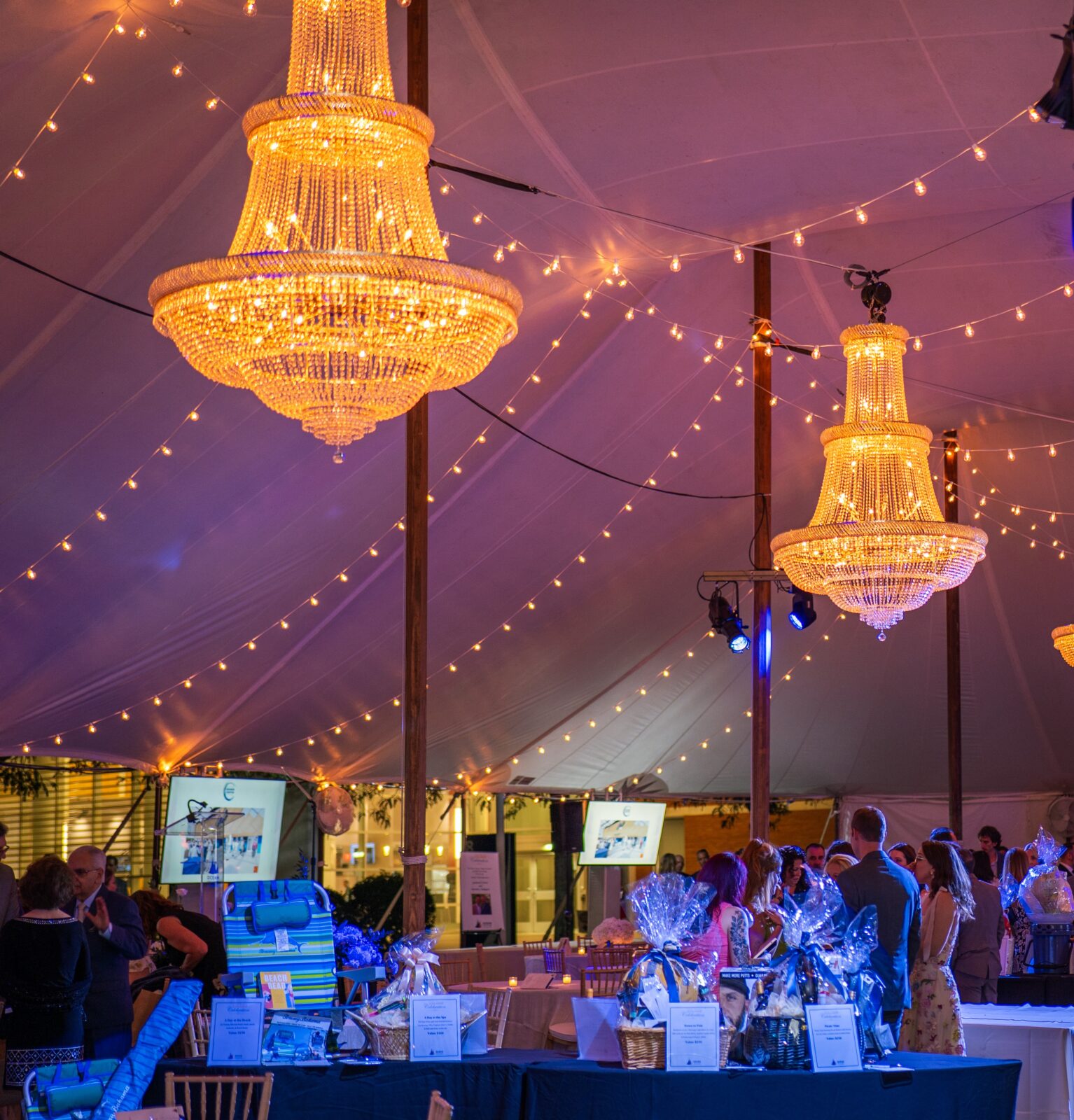 Foundation Scholarship Gala tent and lights
